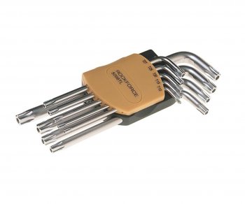 619 р. Набор ключей TORX T10Н-Т50Н Г-образных 9 предметов с держателем ROCKFORCE ROCKFORCE rf-5098tl  с доставкой в г. Кемерово. Увеличить фотографию 1