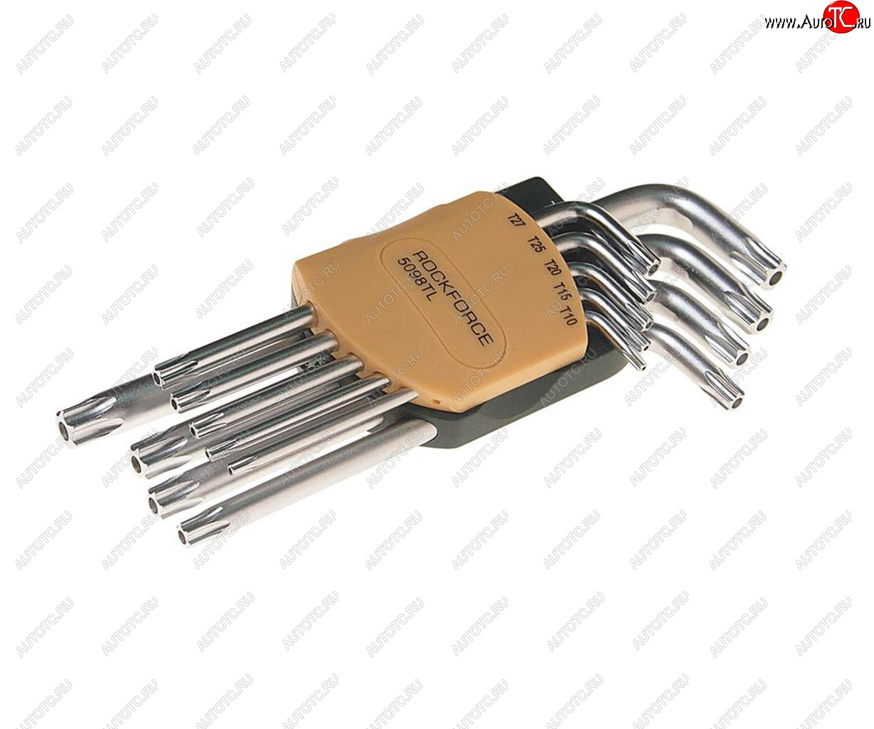 619 р. Набор ключей TORX T10Н-Т50Н Г-образных 9 предметов с держателем ROCKFORCE ROCKFORCE rf-5098tl  с доставкой в г. Кемерово