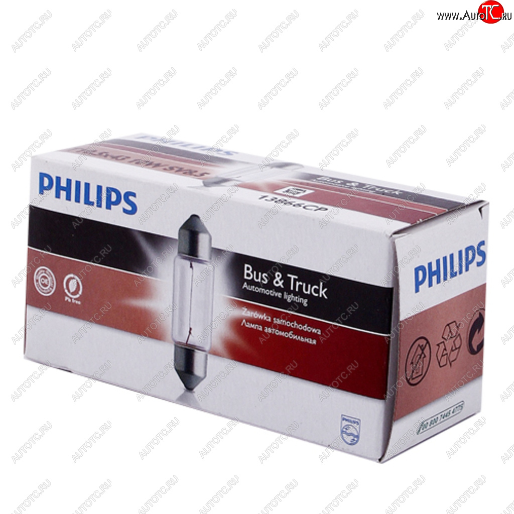 92 р. Лампа 24V C10W SV8.5-8 43мм PHILIPS PHILIPS 13866cp  с доставкой в г. Кемерово