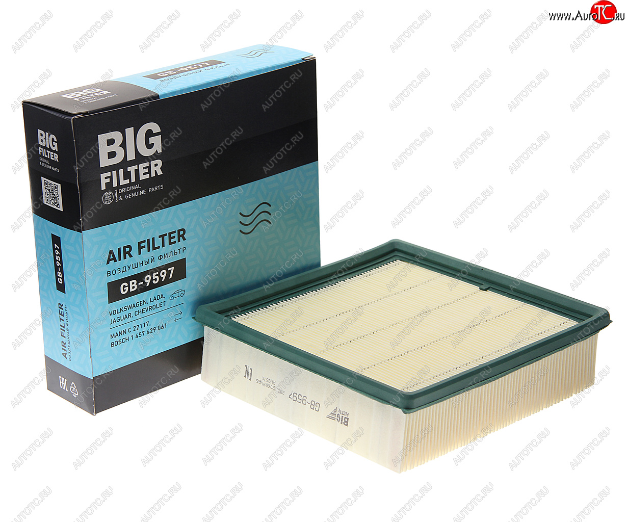 439 р. Элемент фильтрующий ВАЗ-2108-2115,2123i воздушный BIG FILTER BIG FILTER gb-9597  с доставкой в г. Кемерово