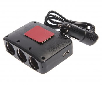 399 р. Разветвитель прикуривателя 3-х гнездовой 12-24V 2USB OLESSON OLESSON no.1636  с доставкой в г. Кемерово. Увеличить фотографию 2
