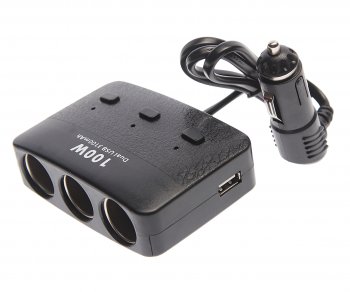 399 р. Разветвитель прикуривателя 3-х гнездовой 12-24V 2USB OLESSON OLESSON no.1636  с доставкой в г. Кемерово. Увеличить фотографию 1