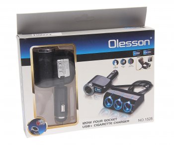 599 р. Разветвитель прикуривателя 4-х гнездовой 12-24V 1USB OLESSON OLESSON no.1528  с доставкой в г. Кемерово. Увеличить фотографию 3