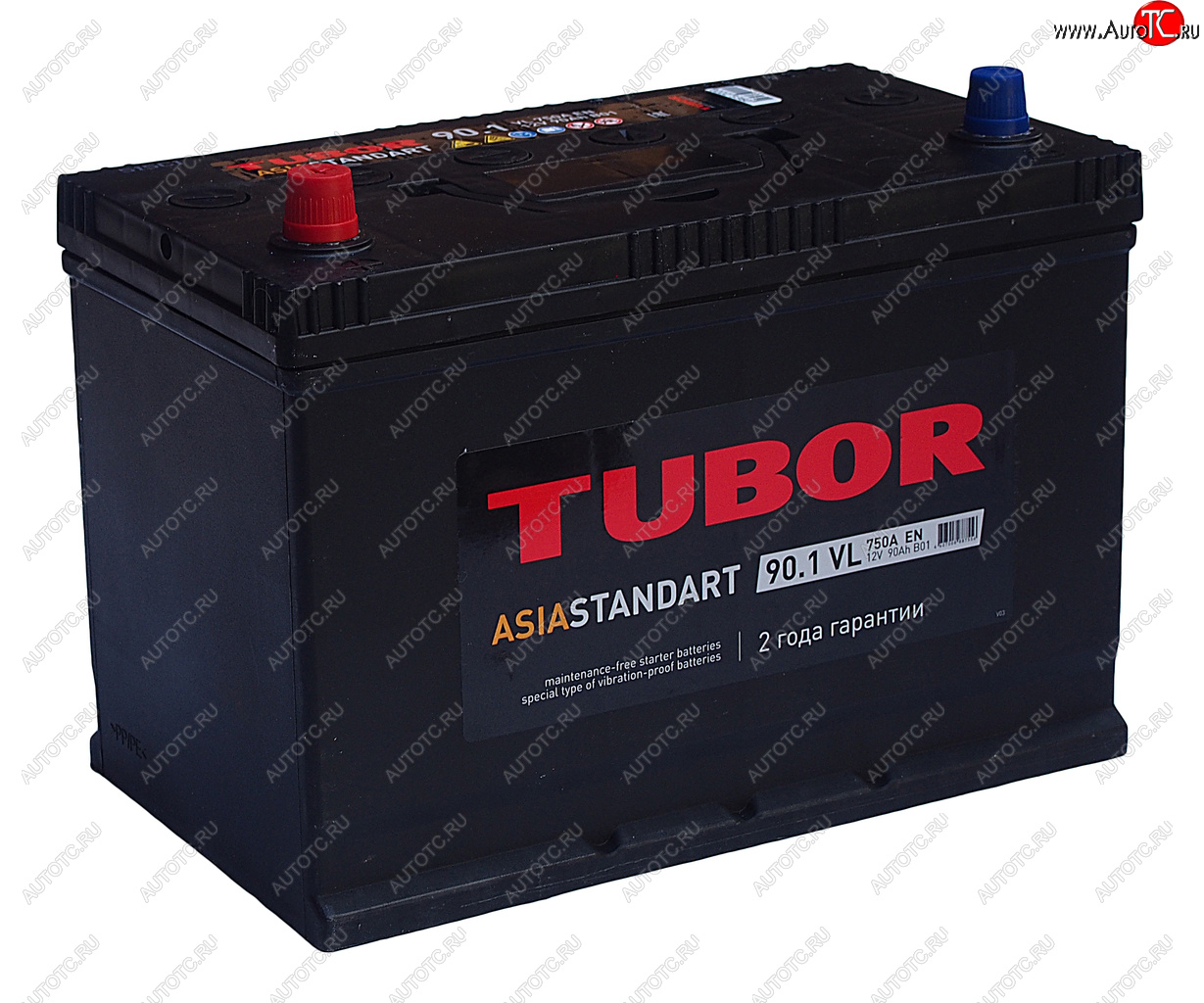 13 199 р. Аккумулятор TUBOR Asia Standart 90Ач TUBOR 6ст90(1) d31r  с доставкой в г. Кемерово