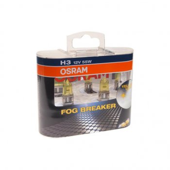 1 689 р. Лампа 12V H3 55W PK22s бокс (2шт.) Fog Breaker OSRAM OSRAM 62151fbr-hcb  с доставкой в г. Кемерово. Увеличить фотографию 1