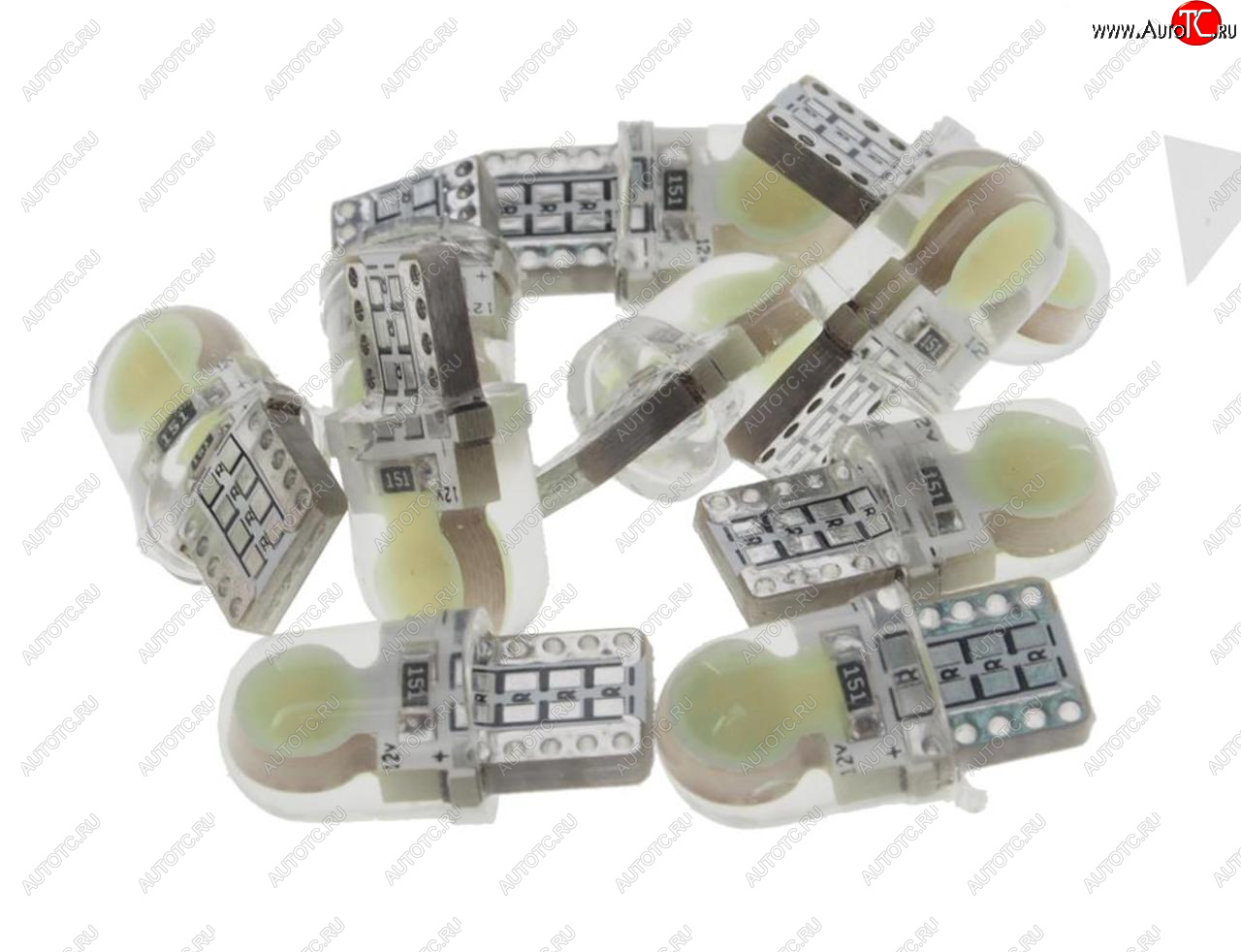 26 р. Лампа светодиодная 12V W5W T10 W2.1x9.5d 6000K COB в силиконе White MEGA ELECTRIC MEGA ELECTRIC 70214  с доставкой в г. Кемерово