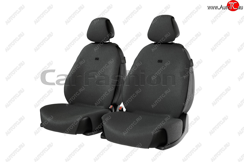 999 р. Универсальные чехлы сидений (майка, 4 предм., полтэстер) Forum Front CARFASHION   (темно-серые)  с доставкой в г. Кемерово