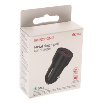 234 р. Устройство зарядное в прикуриватель 1USB 12V BOROFONE BOROFONE bz19a black  с доставкой в г. Кемерово. Увеличить фотографию 4