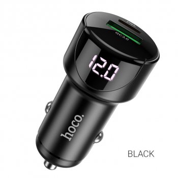 649 р. Устройство зарядное в прикуриватель 1USB + 1 Type C 12V черное HOCO HOCO z42 black  с доставкой в г. Кемерово. Увеличить фотографию 2