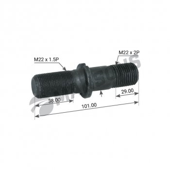 236 р. Шпилька колеса BPW (M22х1.5х45, M22х2.0х48 L=100мм) MANSONS MANSONS 300.210  с доставкой в г. Кемерово. Увеличить фотографию 1