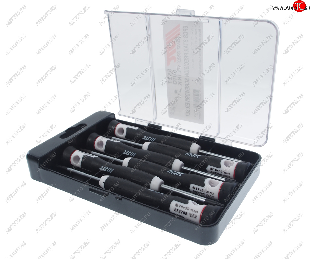 2 249 р. Набор отверток прецизионных T6-Т10, T15 L=150мм 6 предметов JTC JTC TOOLS CO., LTD jtc-5527  с доставкой в г. Кемерово