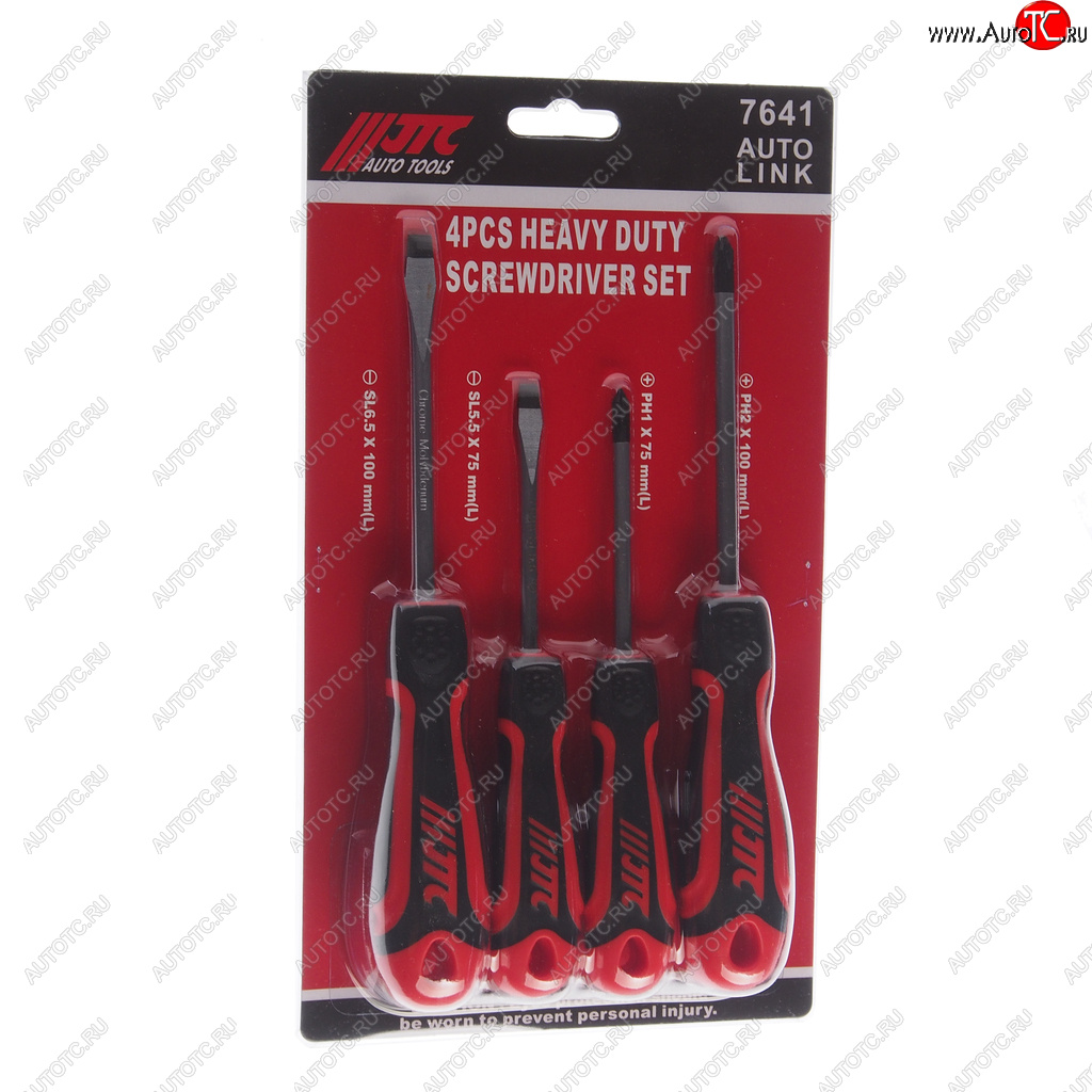 1 799 р. Набор отверток усиленных SL5.5x75 SL6.5x100 PH1x75 PH2x100 4 предмета JTC JTC TOOLS CO., LTD jtc-7641  с доставкой в г. Кемерово