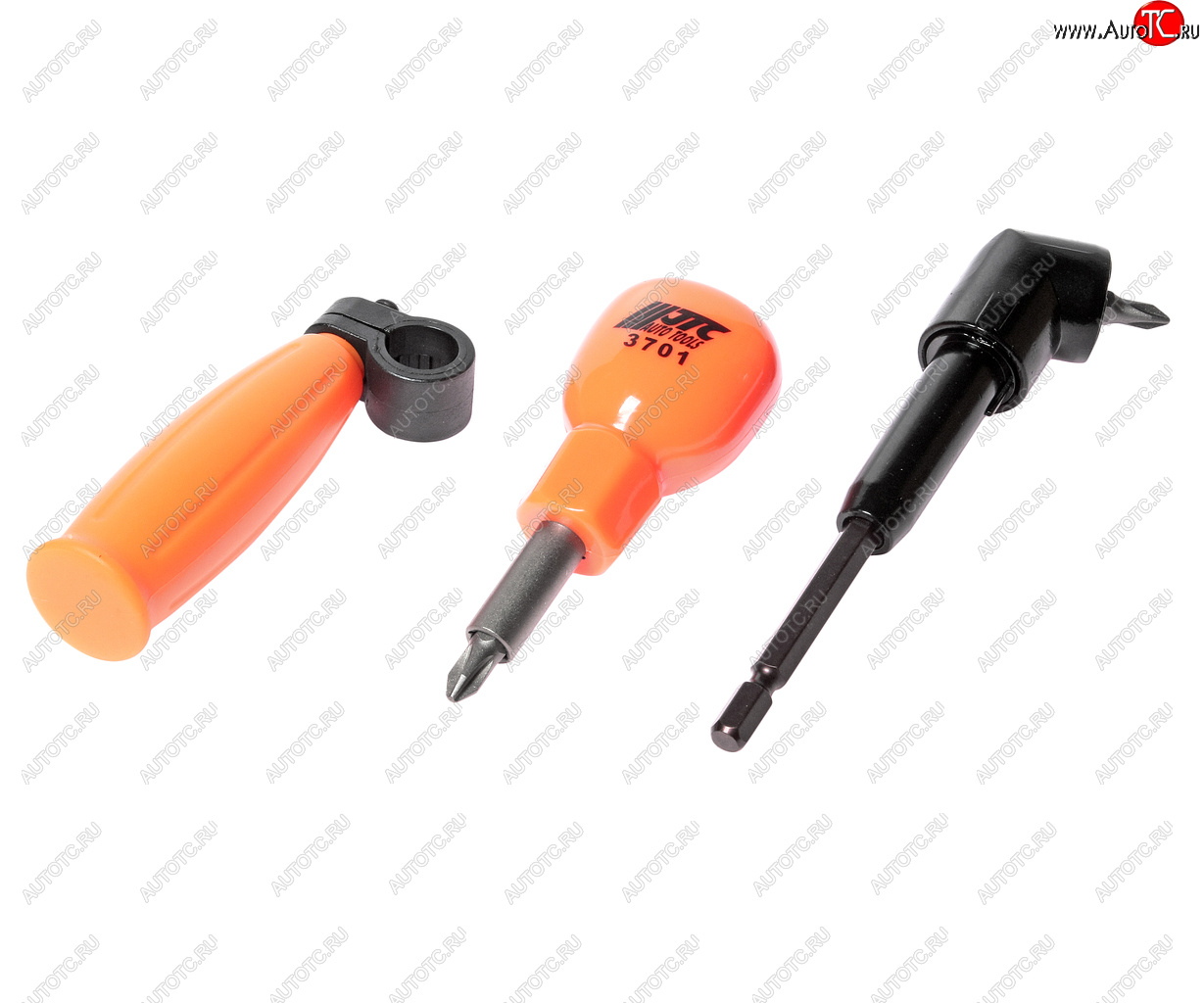 1 999 р. Отвертка с набором бит с угловым переходником 90град. JTC JTC TOOLS CO., LTD jtc-3701  с доставкой в г. Кемерово
