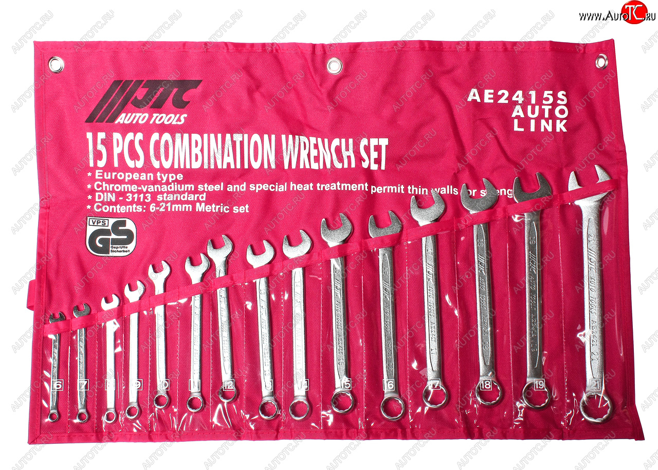 6 499 р. Набор ключей комбинированных 6-21мм 15 предметов в планшете JTC JTC TOOLS CO., LTD jtc-ae2415s  с доставкой в г. Кемерово