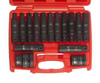 20 499 р. Набор бит 34 SPLINE Е18-24, TORX Т60-100, HEX Н17-24 ударных с держат. 34, 1 107мм 16 пр. JTC JTC TOOLS CO., LTD jtc-j616c  с доставкой в г. Кемерово. Увеличить фотографию 2