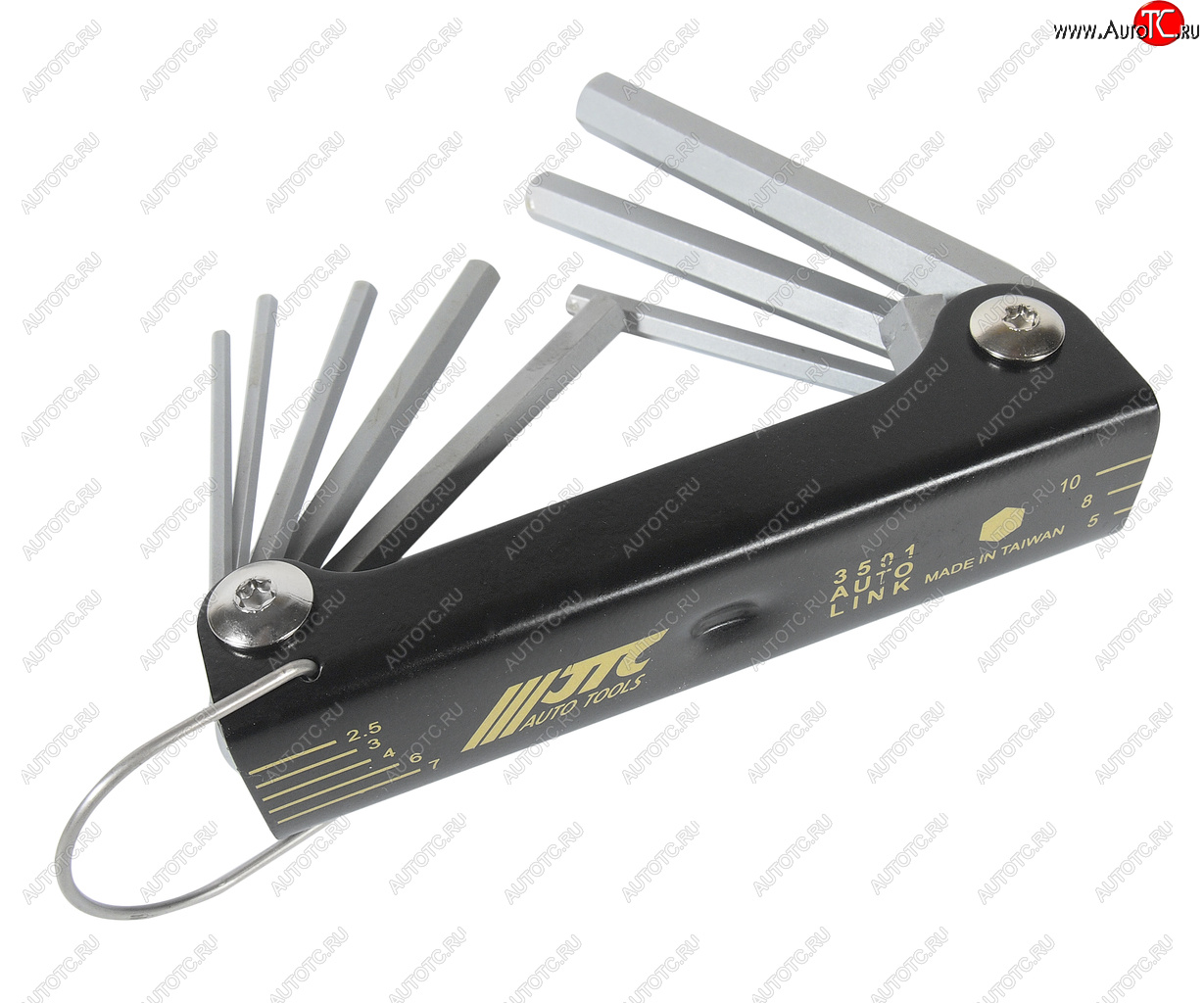 999 р. Набор ключей шестигранных 2.5-10мм раскладной 8 предметов JTC JTC TOOLS CO., LTD jtc-3501  с доставкой в г. Кемерово
