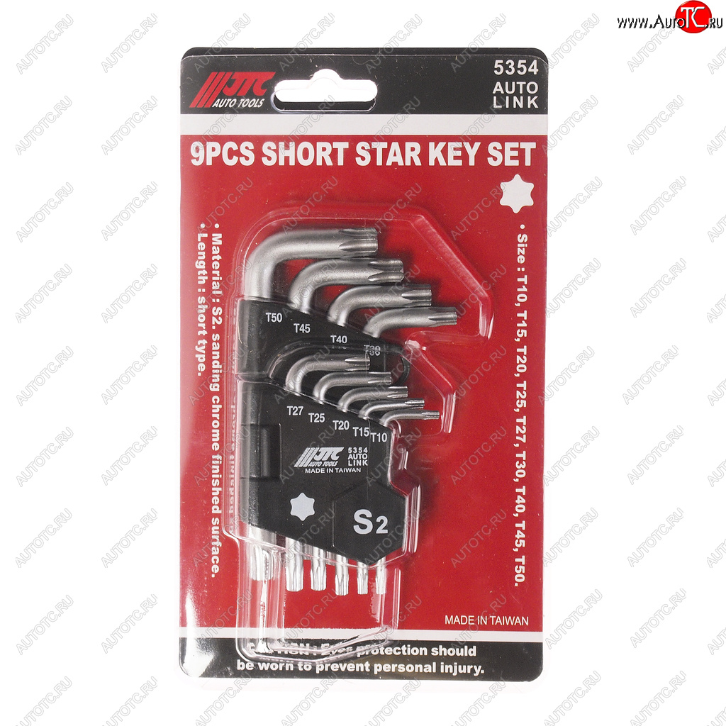 1 379 р. Набор ключей TORX T10-Т50 Г-образных 9 предметов JTC JTC TOOLS CO., LTD jtc-5354  с доставкой в г. Кемерово