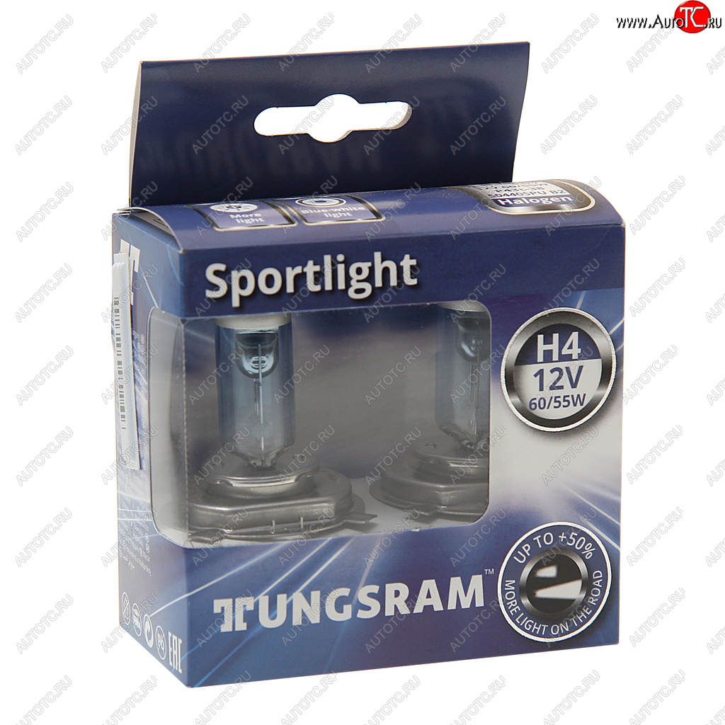 999 р. Лампа 12V H4 6055W P43t +50% бокс (2шт.) TUNGSRAM TUNGSRAM 93106971  с доставкой в г. Кемерово