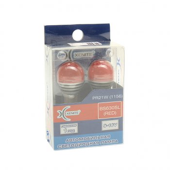 649 р. Лампа светодиодная 12V P21W BA15S красная блистер (2шт.) XENITE XENITE 1009531  с доставкой в г. Кемерово. Увеличить фотографию 1