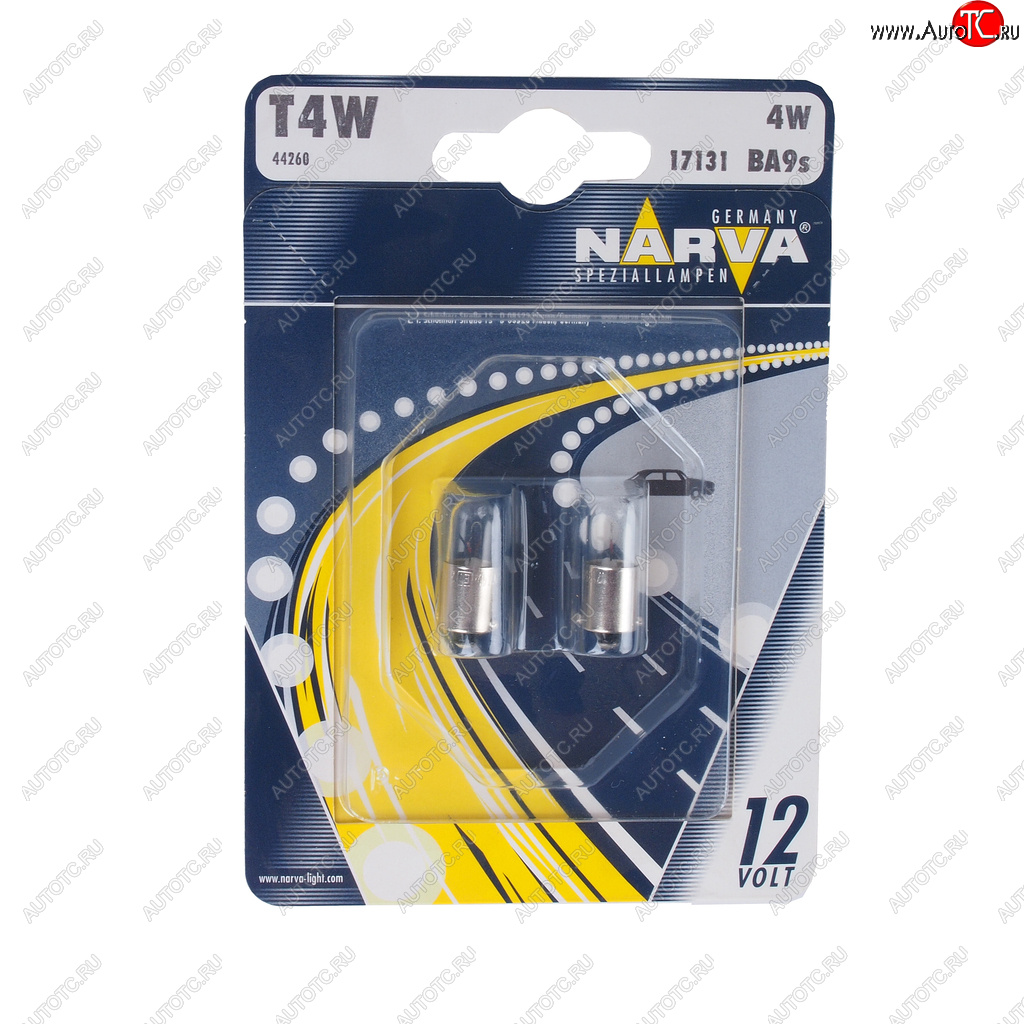74 р. Лампа 12V T4W BA9s блистер (2шт.) NARVA NARVA 171314000  с доставкой в г. Кемерово
