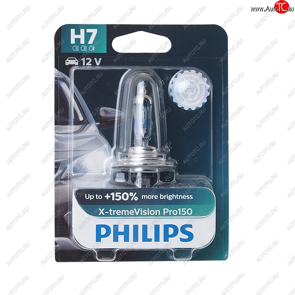 1 689 р. Лампа 12V H7 55W PX26d +150% блистер (1шт.) X-Treme Vision Pro 150 PHILIPS PHILIPS 12972xvproбл  с доставкой в г. Кемерово