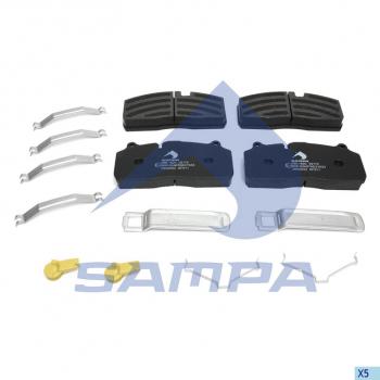 6 499 р. Колодки тормозные КАМАЗ-5490 SAF B9-22S передн.задн. с отв.под пятаки (210х93.8х30мм) (4шт.) SAMPA SAMPA 096.1820-01  с доставкой в г. Кемерово. Увеличить фотографию 1