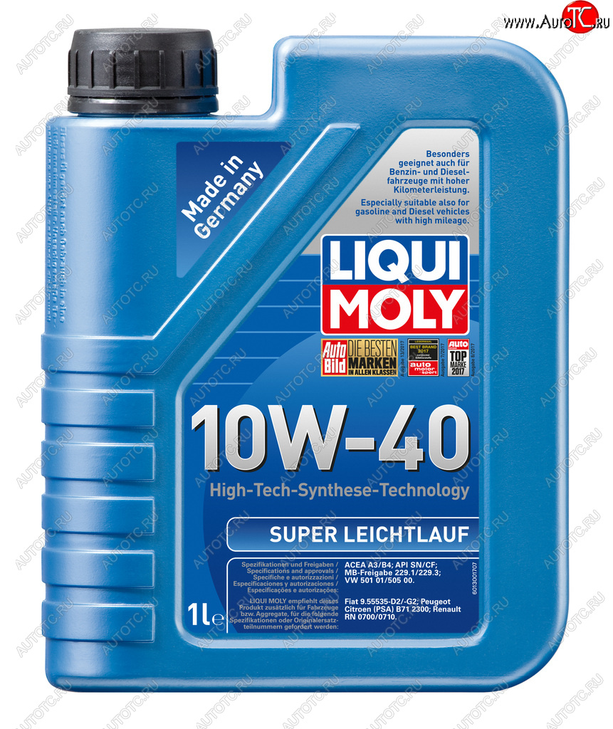 1 499 р. Масло моторное SUPER LEICHTLAUF 10W40 псинт.1л LIQUI MOLY LIQUI MOLY 9503  с доставкой в г. Кемерово