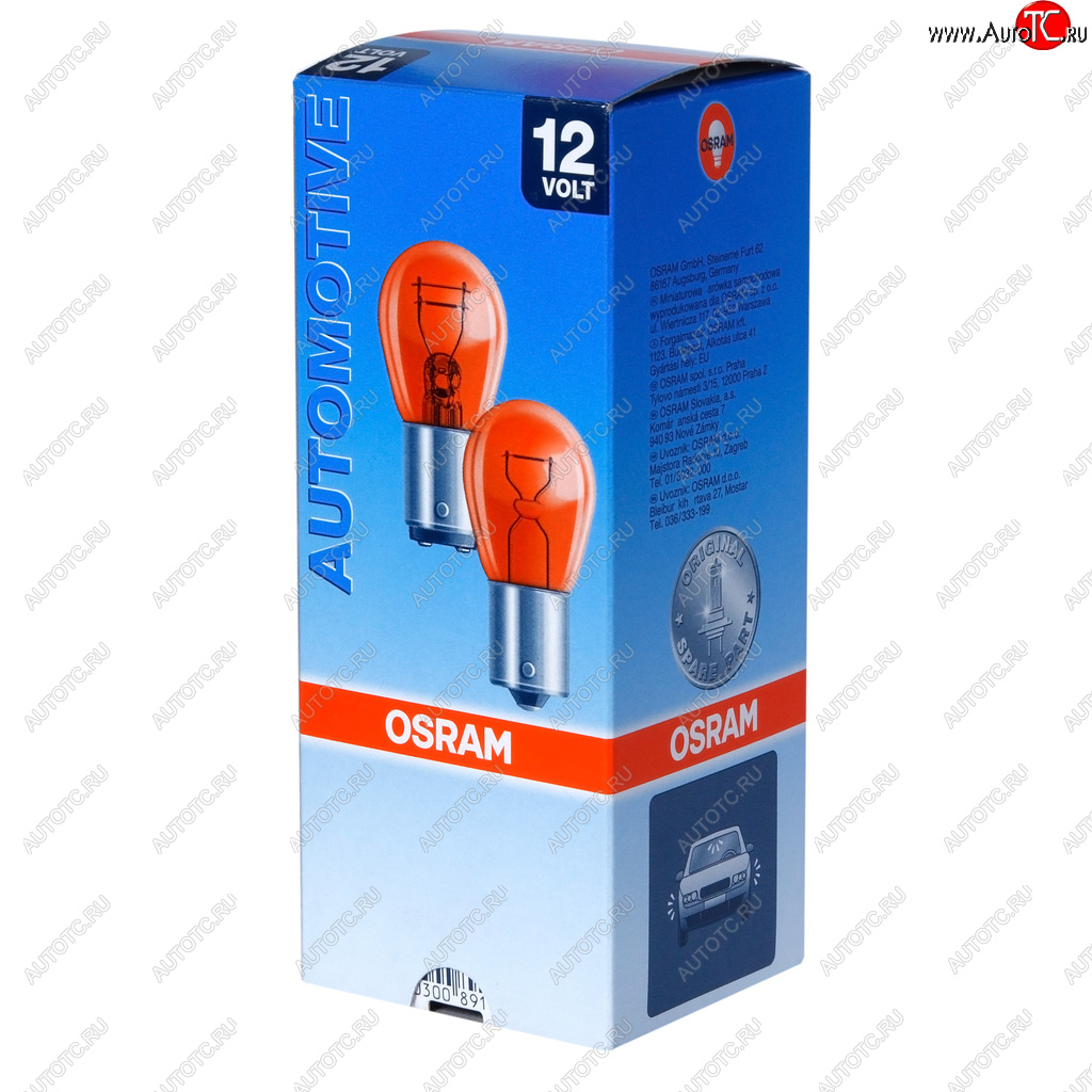 126 р. Лампа 12V PY21W BAU15s желтая OSRAM OSRAM 7507  с доставкой в г. Кемерово