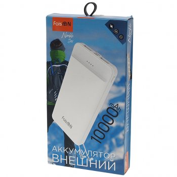 799 р. Аккумулятор внешний 10000мАч для зарядки мобильных устройств FAISON FAISON j48 white  с доставкой в г. Кемерово. Увеличить фотографию 3