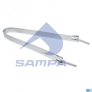 1 039 р. Хомут глушителя DAF ленточный SAMPA SAMPA 050.444  с доставкой в г. Кемерово. Увеличить фотографию 1