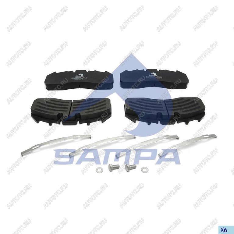 4 949 р. Колодки тормозные VOLVO RENAULT дисковые (250х108х29мм) (4шт.) SAMPA SAMPA 096.620-01  с доставкой в г. Кемерово