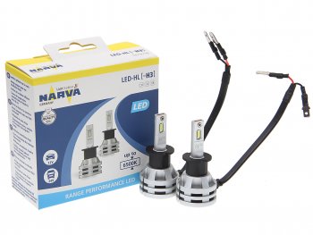 4 099 р. Лампа светодиодная 12V24V H3 19W PК22s 6500K бокс (2шт.) Range Perfomance LED NARVA NARVA 180583000  с доставкой в г. Кемерово. Увеличить фотографию 1