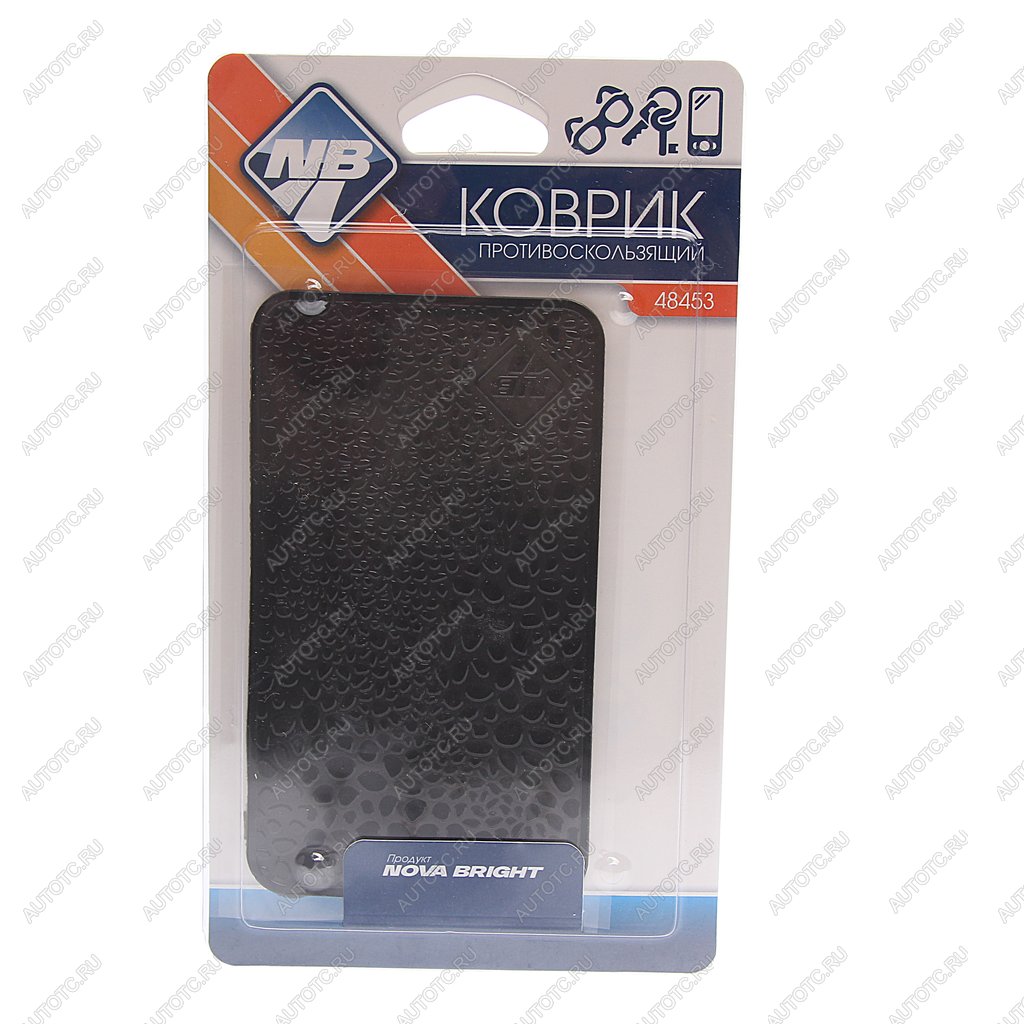 78 р. Коврик на панель приборов противоскользящий 14х8см черный NOVA BRIGHT NOVA BRIGHT 48453  с доставкой в г. Кемерово