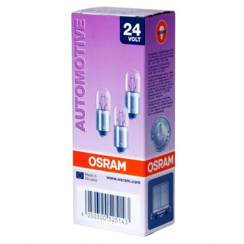 73 р. Лампа 24V T4W BA9s OSRAM OSRAM 3930  с доставкой в г. Кемерово. Увеличить фотографию 1