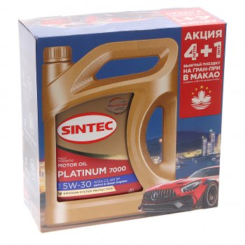 2 079 р. Масло моторное Platinum 7000 C3SP 5W30 синт.4+1л SINTEC SINTEC 600225  с доставкой в г. Кемерово. Увеличить фотографию 3