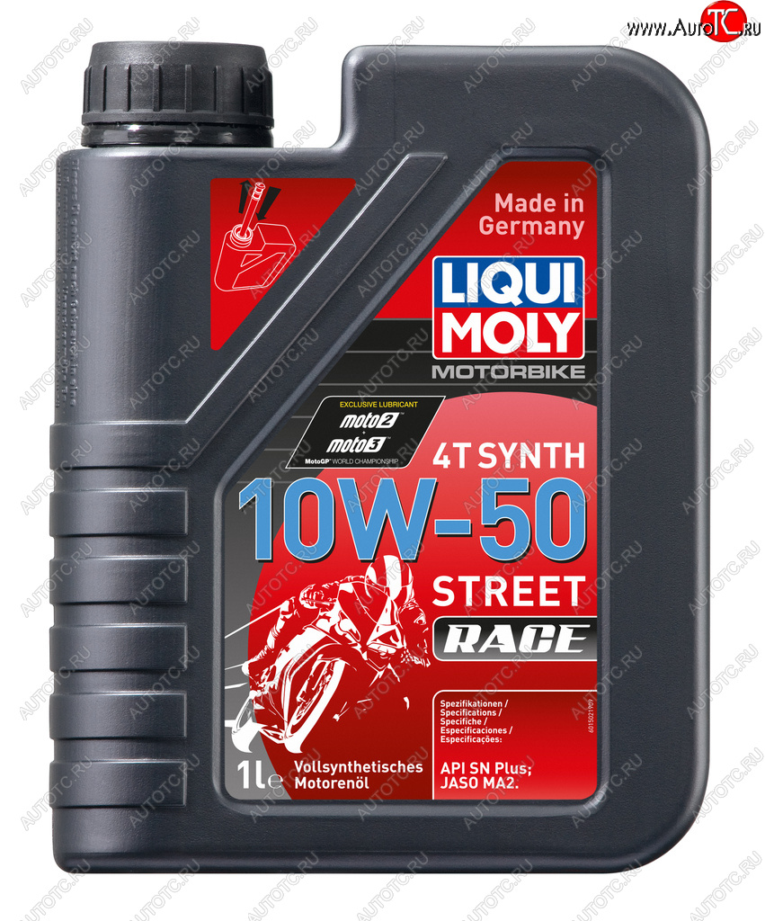 1 879 р. Масло моторное для 4-х тактных двигателей RACING SYNTH 4T 10W50 синт.1л LIQUI MOLY LIQUI MOLY 1502  с доставкой в г. Кемерово
