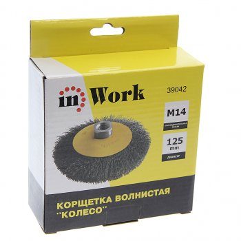 292 р. Кордщетка для УШМ коническая 125мм витая сталь М14 IN WORK IN WORK 39042  с доставкой в г. Кемерово. Увеличить фотографию 3