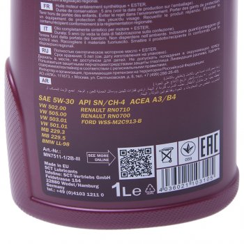 789 р. Масло моторное ENERGY 5W30 SNA3B4 синт.1л 7511 MANNOL MANNOL 7016  с доставкой в г. Кемерово. Увеличить фотографию 2