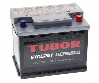 10 999 р. Аккумулятор TUBOR Synergy 65Ач обратная полярность TUBOR 6ст65(0)  с доставкой в г. Кемерово. Увеличить фотографию 1