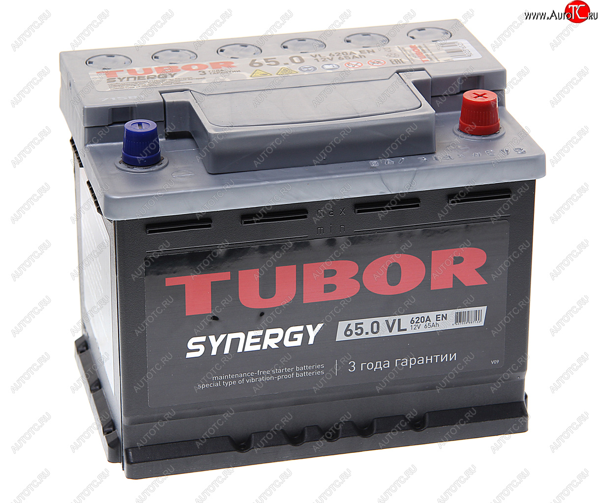 10 999 р. Аккумулятор TUBOR Synergy 65Ач обратная полярность TUBOR 6ст65(0)  с доставкой в г. Кемерово