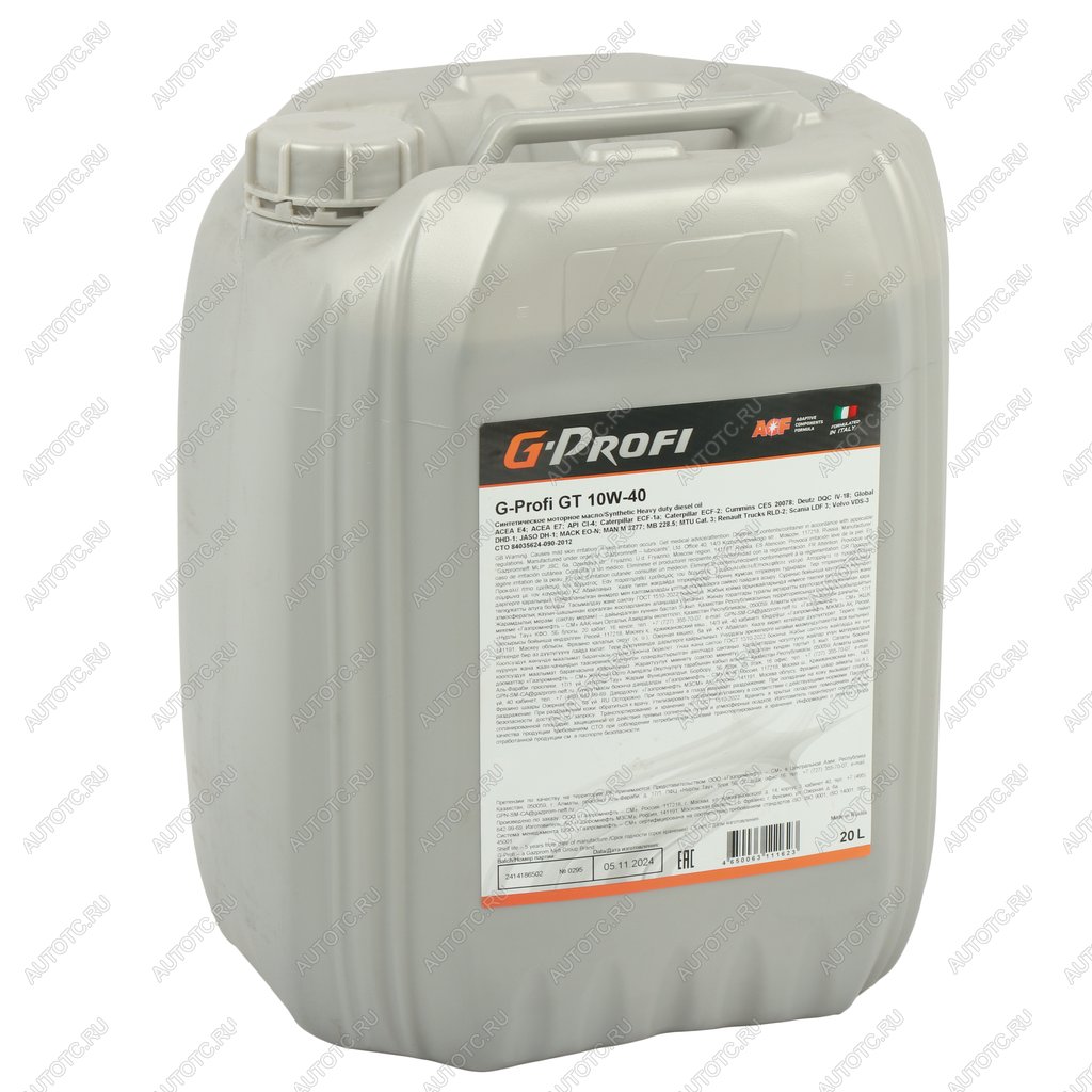 11 699 р. Масло дизельное G-PROFI GT CI-4E4E7E5 10W40 синт.20л G-ENERGY GAZPROMNEFT 0253130026  с доставкой в г. Кемерово