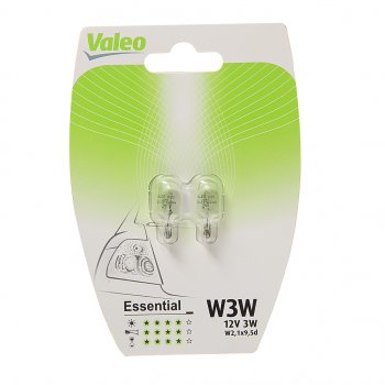 154 р. Лампа 12V W3W W2.1x9.5d блистер (2шт.) Essential VALEO VALEO 032114  с доставкой в г. Кемерово. Увеличить фотографию 1