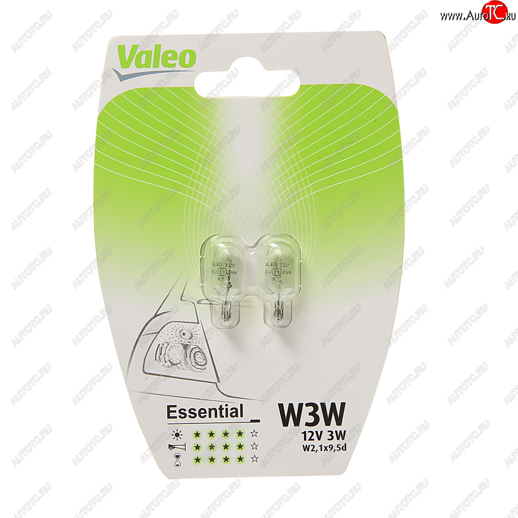 154 р. Лампа 12V W3W W2.1x9.5d блистер (2шт.) Essential VALEO VALEO 032114  с доставкой в г. Кемерово