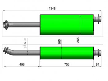 5 799 р. Глушитель ГАЗ-3302 Next дв.Evotech 2.7 ЕВРО-5 ТЕХКОМ ТЕХКОМ 2123-1201008-30  с доставкой в г. Кемерово. Увеличить фотографию 2