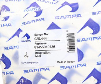 247 р. Шпилька колеса MAN (M22x1.5x89) SAMPA SAMPA 020.444  с доставкой в г. Кемерово. Увеличить фотографию 2