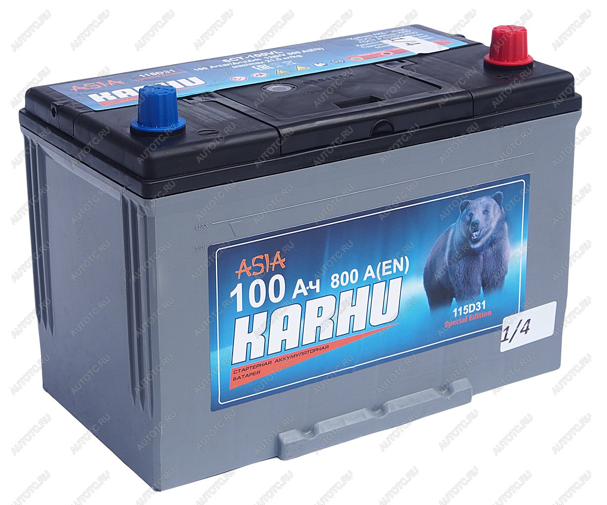 11 999 р. Аккумулятор KARHU Asia 100Ач обратная полярность KARHU 6ст100(0) 115d31l  с доставкой в г. Кемерово