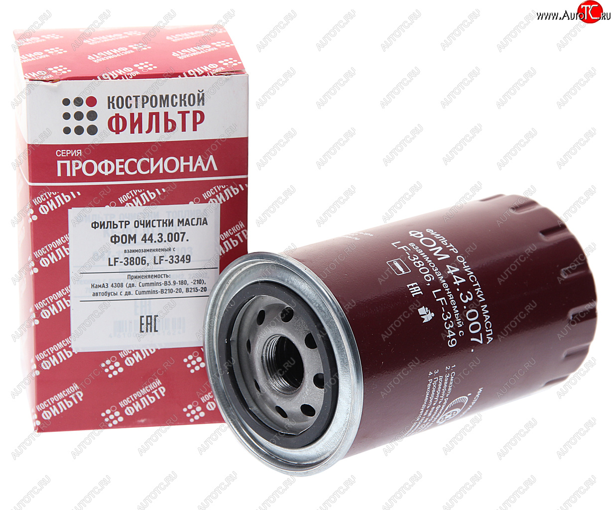 539 р. Фильтр масляный КАМАЗ,ПАЗ (дв.CUMMINS B5.9-180) (аналог WK 95018) Профессионал КОСТРОМСКОЙ ФИЛЬТР КП Автофильтр lf3349  с доставкой в г. Кемерово