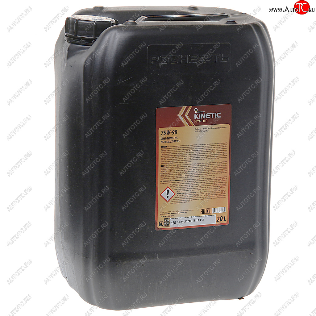 13 449 р. Масло трансмиссионное KINETIC Hypoid GL-5 75W90 псинт.20л РОСНЕФТЬ РОСНЕФТЬ 10127  с доставкой в г. Кемерово
