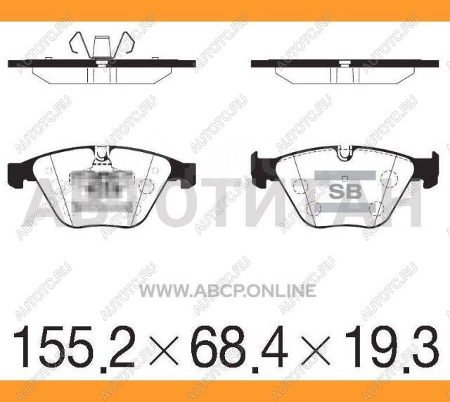 3 189 р. Колодки тормозные передние (4шт.) SANGSIN  BMW 3 серия ( E90,  E91,  E92,  E93) - X1  E84  с доставкой в г. Кемерово