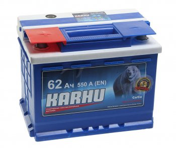 7 299 р. Аккумулятор KARHU 62Ач KARHU 6ст62(1)  с доставкой в г. Кемерово. Увеличить фотографию 1